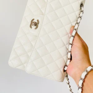 Chanel Small Classic Handbag White For Women, Women's Bags 9.1in/23cm