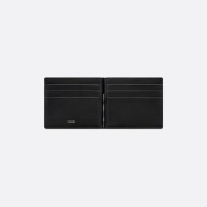DIOR Wallet with Bill Clip Black CD Diamond Canvas