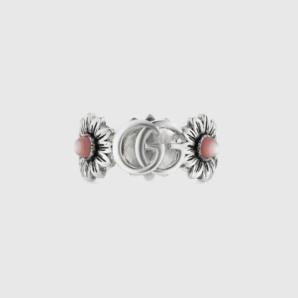 GUCCI DOUBLE G MOTHER OF PEARL RING
