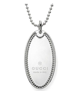 GUCCI Sterling SiLVer Oval Charm Necklace