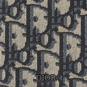 DIOR Vertical Long Wallet  Beige and Black Oblique Jacquard