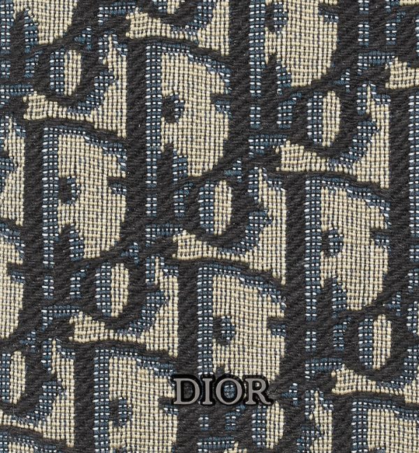 DIOR Vertical Long Wallet  Beige and Black Oblique Jacquard