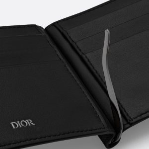 DIOR Wallet with Bill Clip Black CD Diamond Canvas