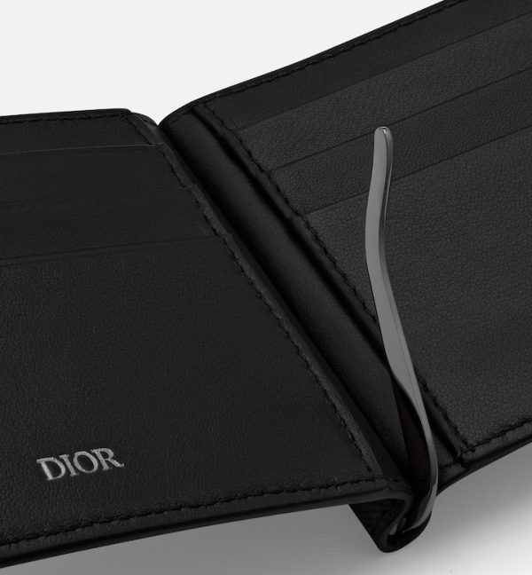 DIOR Wallet with Bill Clip Black CD Diamond Canvas