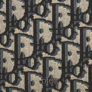 DIOR Vertical Long Zipped Wallet Beige and Black Oblique Jacquard