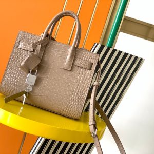 YSL Classic Sac De Jour Nano  In Crocodile Shiny Embossed Leather