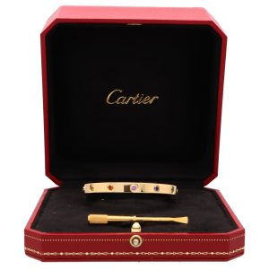 CARTIER Multi Gem Love Bracelet in 18k Yellow Gold
