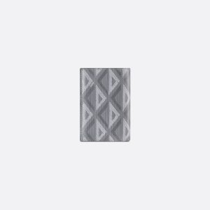 DIOR Vertical Bifold Card Holder Gray CD Diamond Canvas