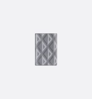 DIOR Vertical Bifold Card Holder Gray CD Diamond Canvas