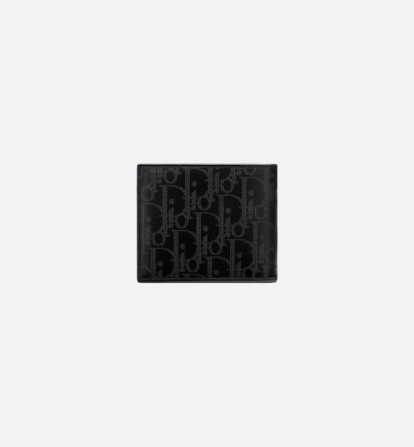 DIOR Bifold Wallet  Black Oblique Galaxy Leather