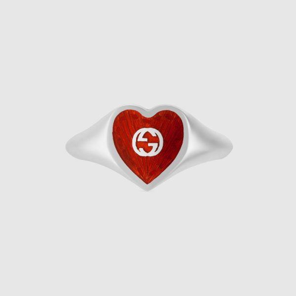GUCCI HEART RING WITH INTERLOCKING G