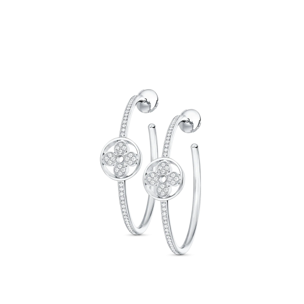 Louis Vuitton Idylle Blossom Hoops, White Gold And Diamonds