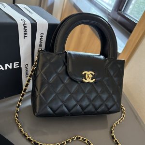 Shiny Aged Calfskin Coral Mini Kelly Shopping Bag