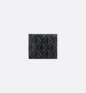 DIOR Bifold Wallet  Black CD Diamond Canvas