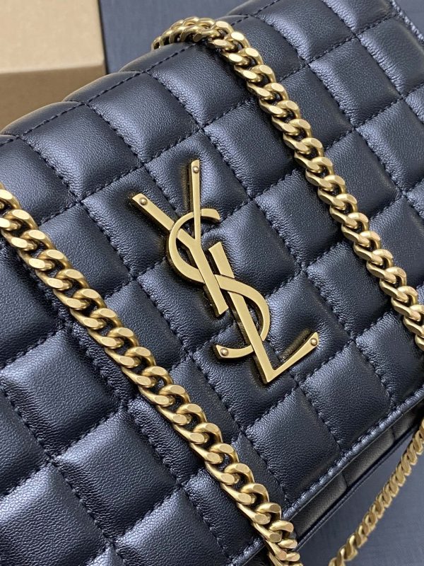 YSL Cassandre Matelassé Carré Chain Wallet IN Lambskin