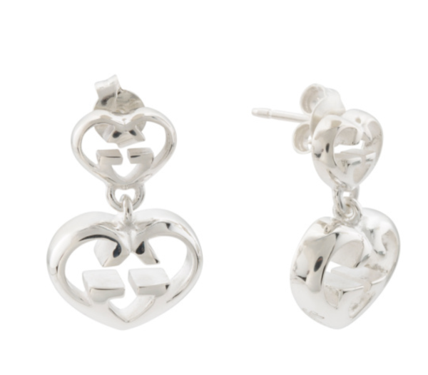 GUCCI Love Britt G Heart Earrings in SiLVer
