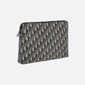 DIOR Pouch Beige and black Oblique jacquard