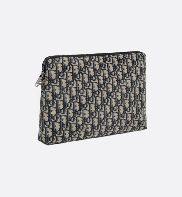 DIOR Pouch Beige and black Oblique jacquard