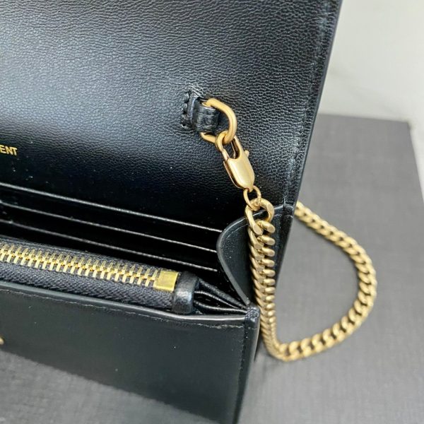 YSL Cassandre Envelope Chain Wallet In Smooth Leather