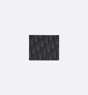 DIOR Wallet Black Oblique Jacquard