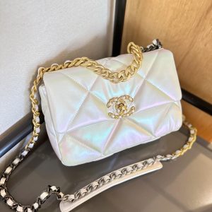 CLASSIC FLAP Small Medium Bag Silver Gold Reverse Hardw