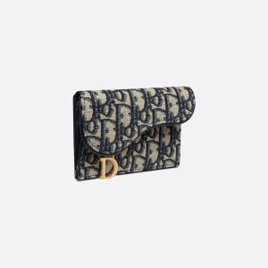 DIOR Saddle Cosmos Zipped Card Holder