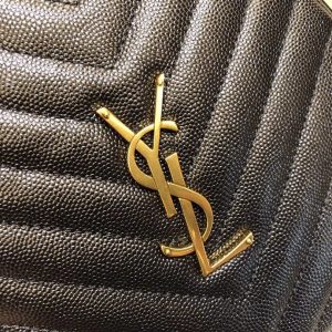 YSL Vinyle Round Camera BAG In Chevron Quilted Grain De Poudre Embossed Leather
