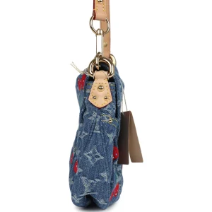 Louis Vuitton X Takashi Murakami Cherry Sunset Bag Denim Monogram Gold Hardware